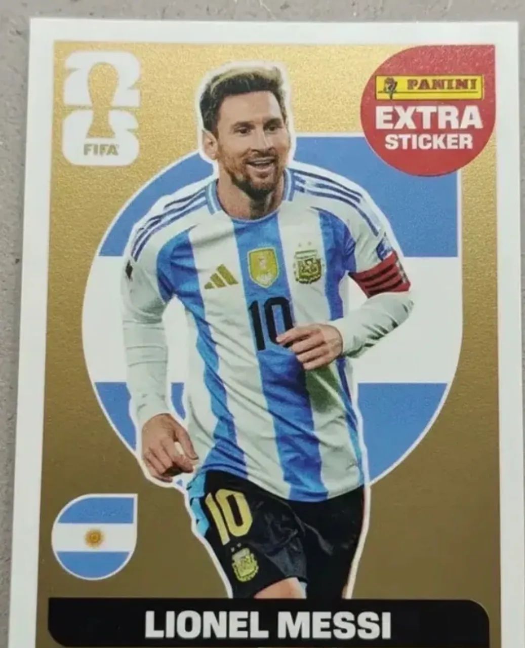Figurinha dourada do Messi