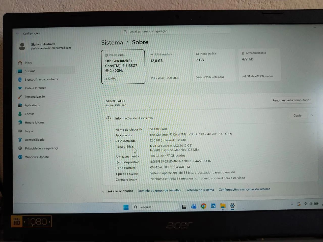 Notebook Acer Aspire 5 - Foto 4