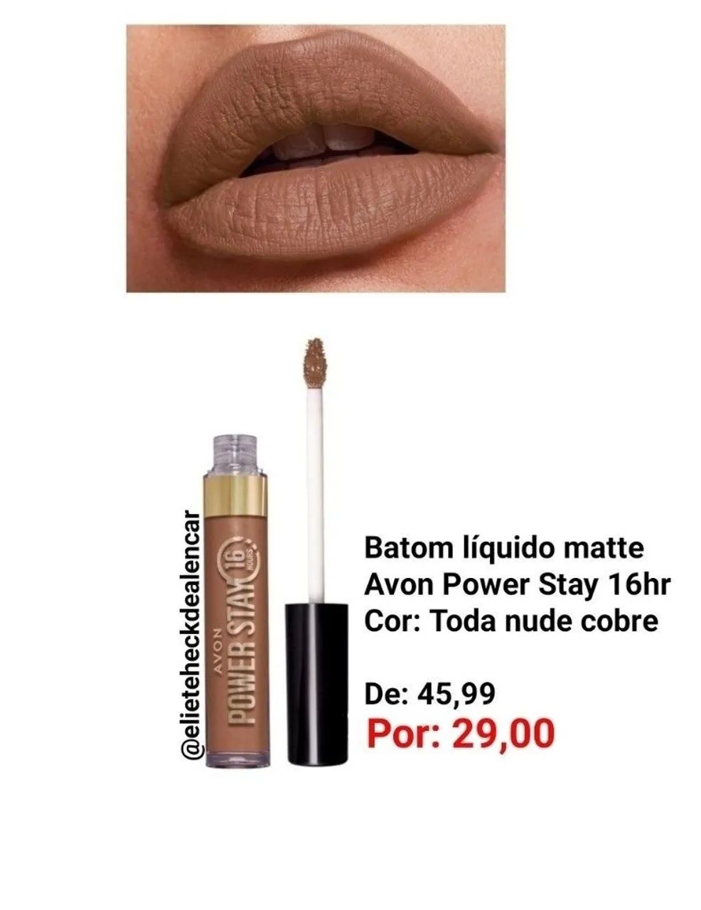 Batom natura e Avon 