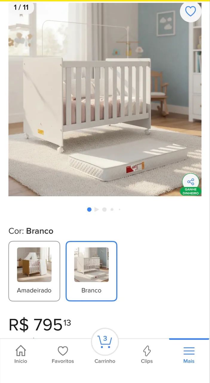 Vendo Berço Americano Mini Cama com Colchão impermeável  - Foto 6