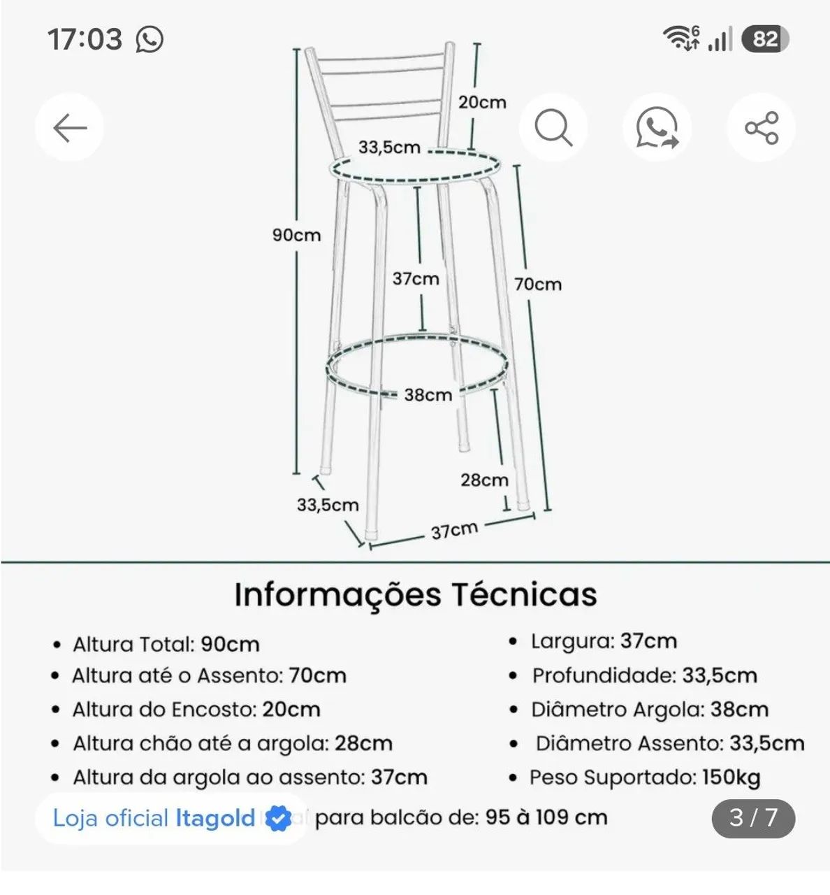 Banqueta Alta Super Novas - Foto 2