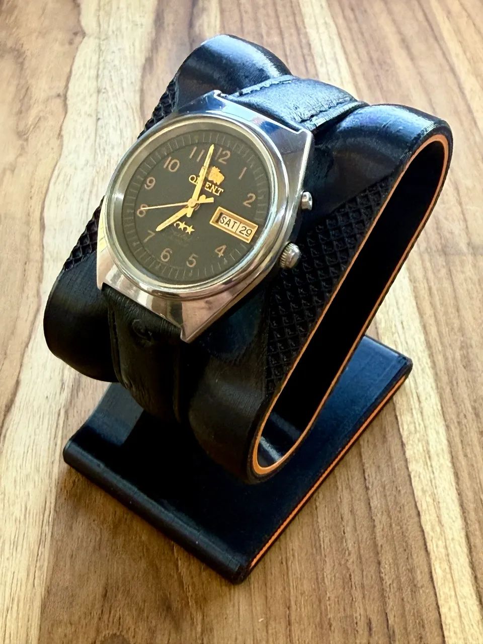 Relógio Orient Tristar Gold Blue - 1972 - Foto 3