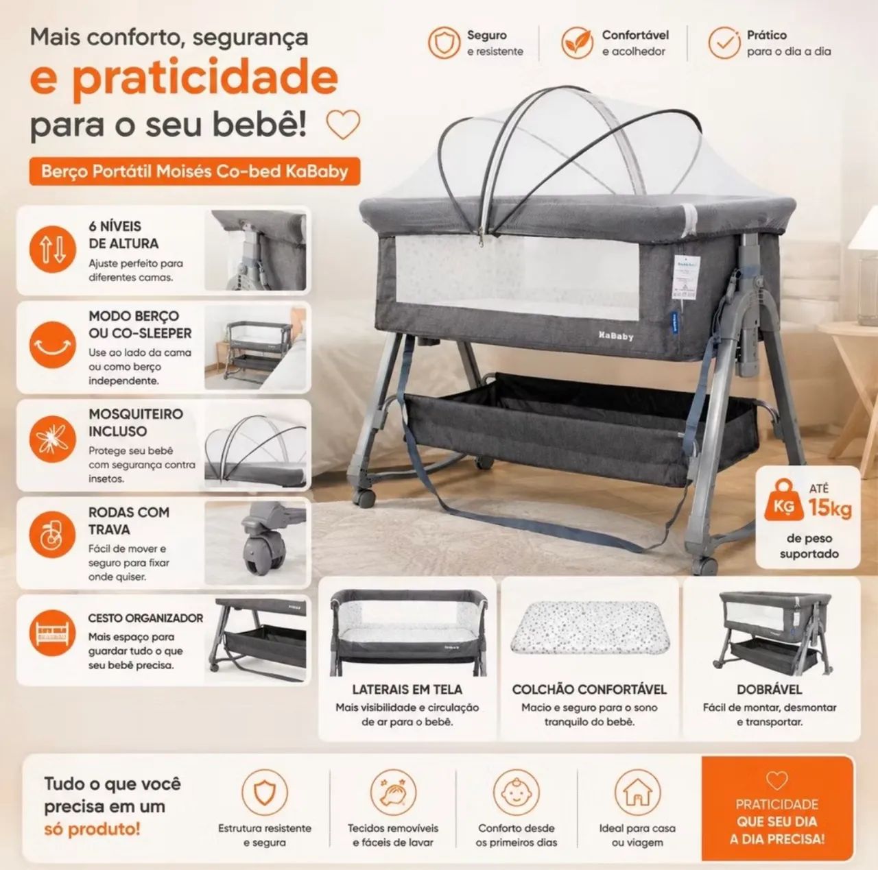 Berço portátil Moisés  - Foto 5