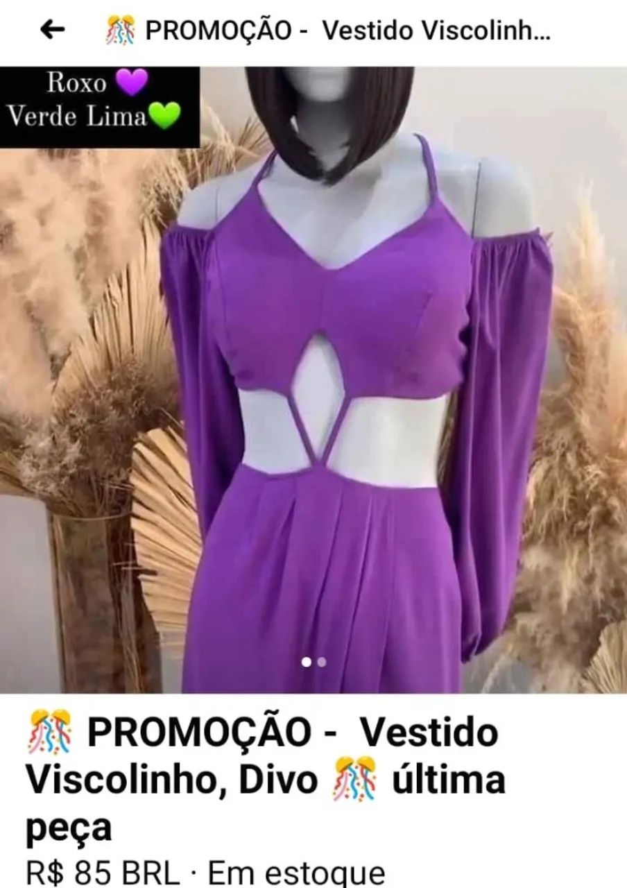 Vestido Vinho Viscose Tamanho Único