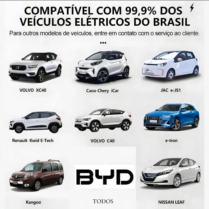 Carregador 3,5 a 22kw compatível com 99,9%dos carros