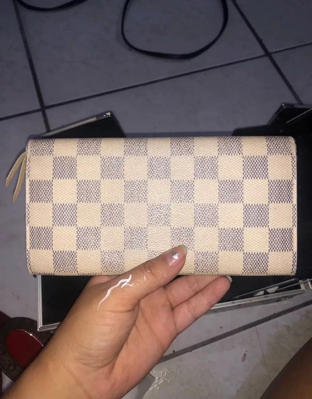 carteira louis vuitton sarah wallet damier azur canvas - Foto 5