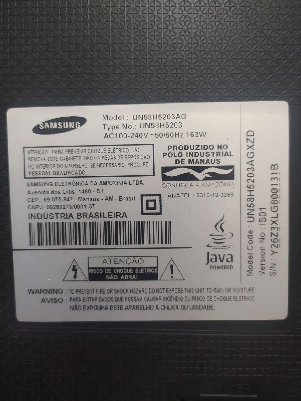 TV SAMSUNG SMART - UN58H5203AGXZD ( Retira peça  - Foto 5
