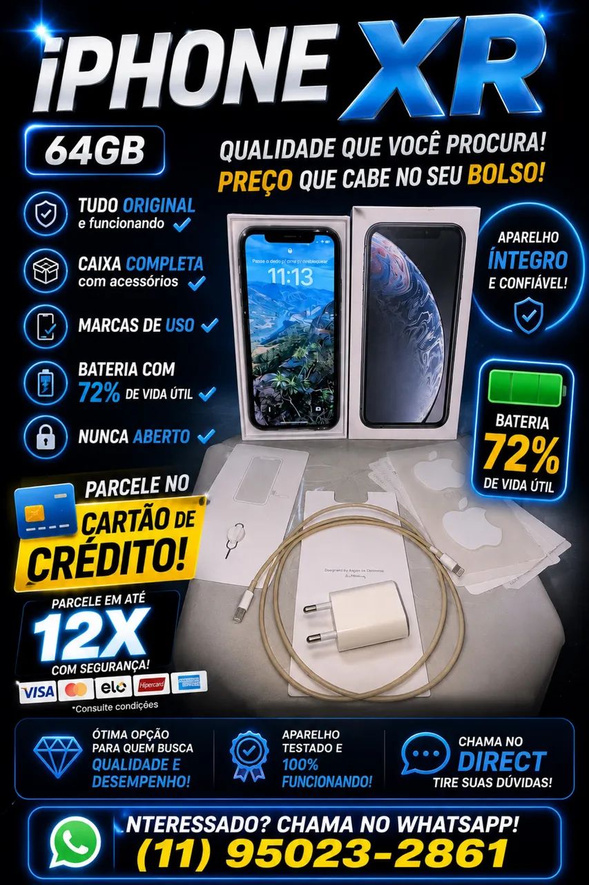 iPhone XR 64GB Preto 