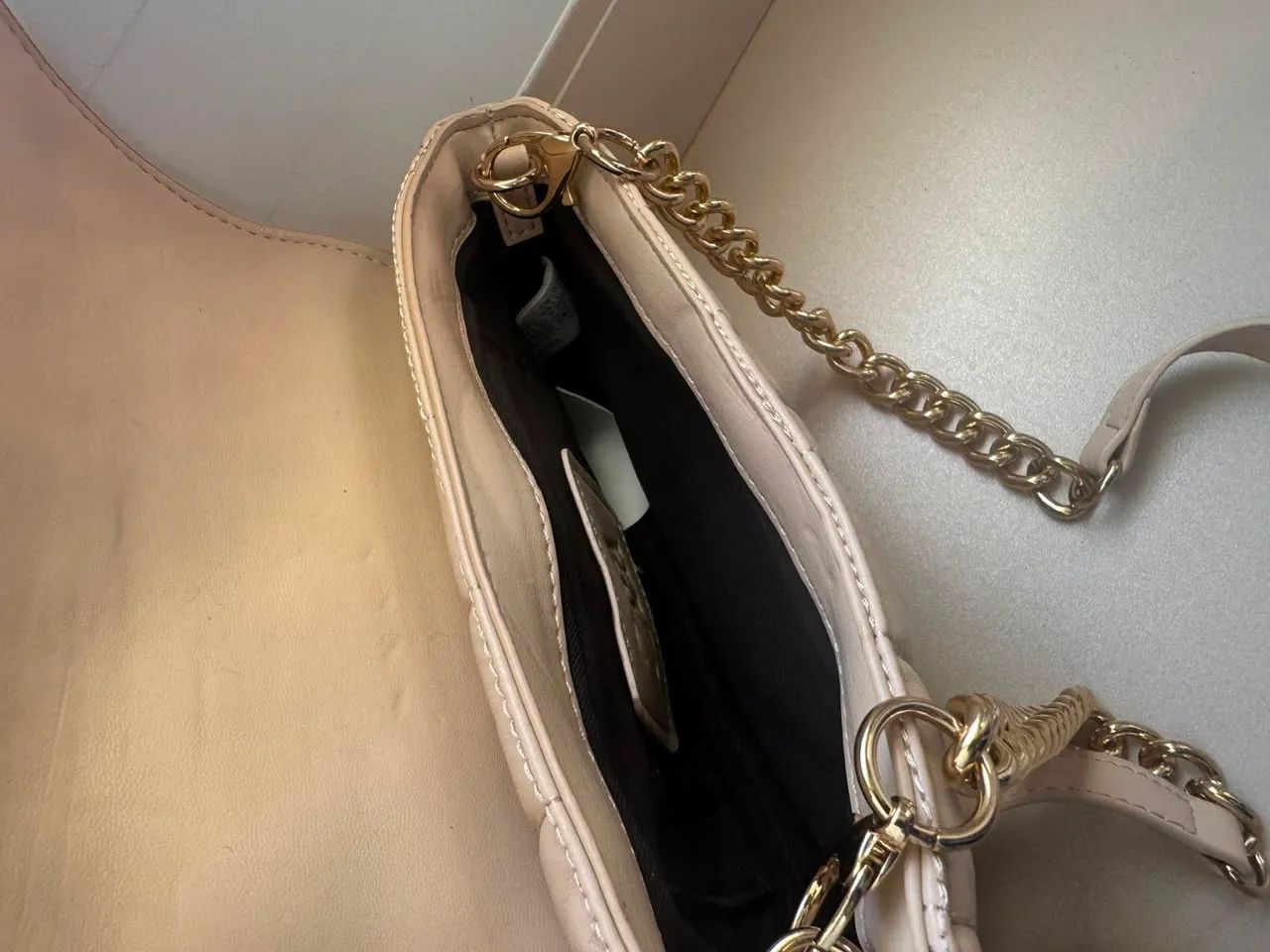 Bolsa nude Zara tiracolo com pérolas  - Foto 4