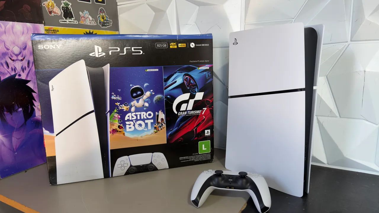 Ps5 slim Digital 825GB - 1 controle - R$ 3.499 PIX  - Foto 6