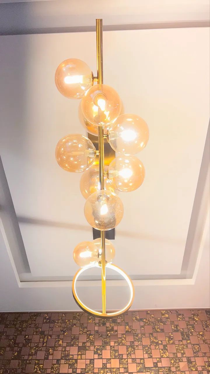 LUSTRE BOLHAS GOLD + ARO LED  - Foto 3