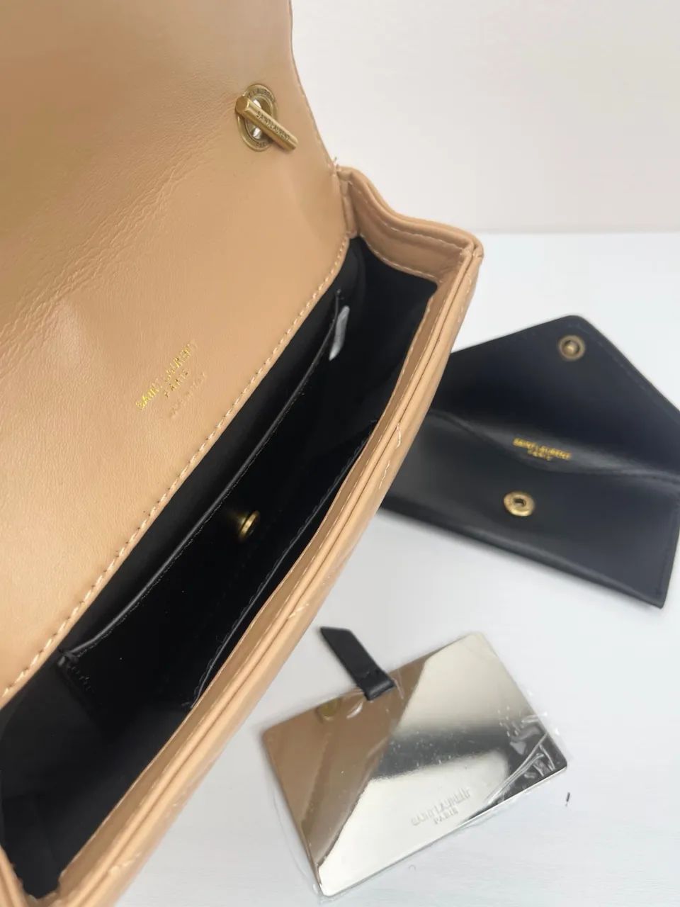 Bolsa em couro YSL Bege - Foto 3