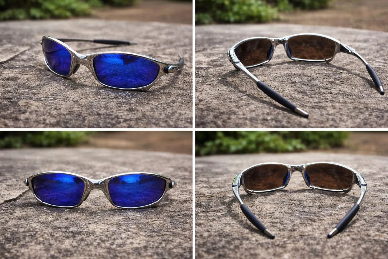 Óculos Juliete metal Lente Azul- escuro  - Foto 4