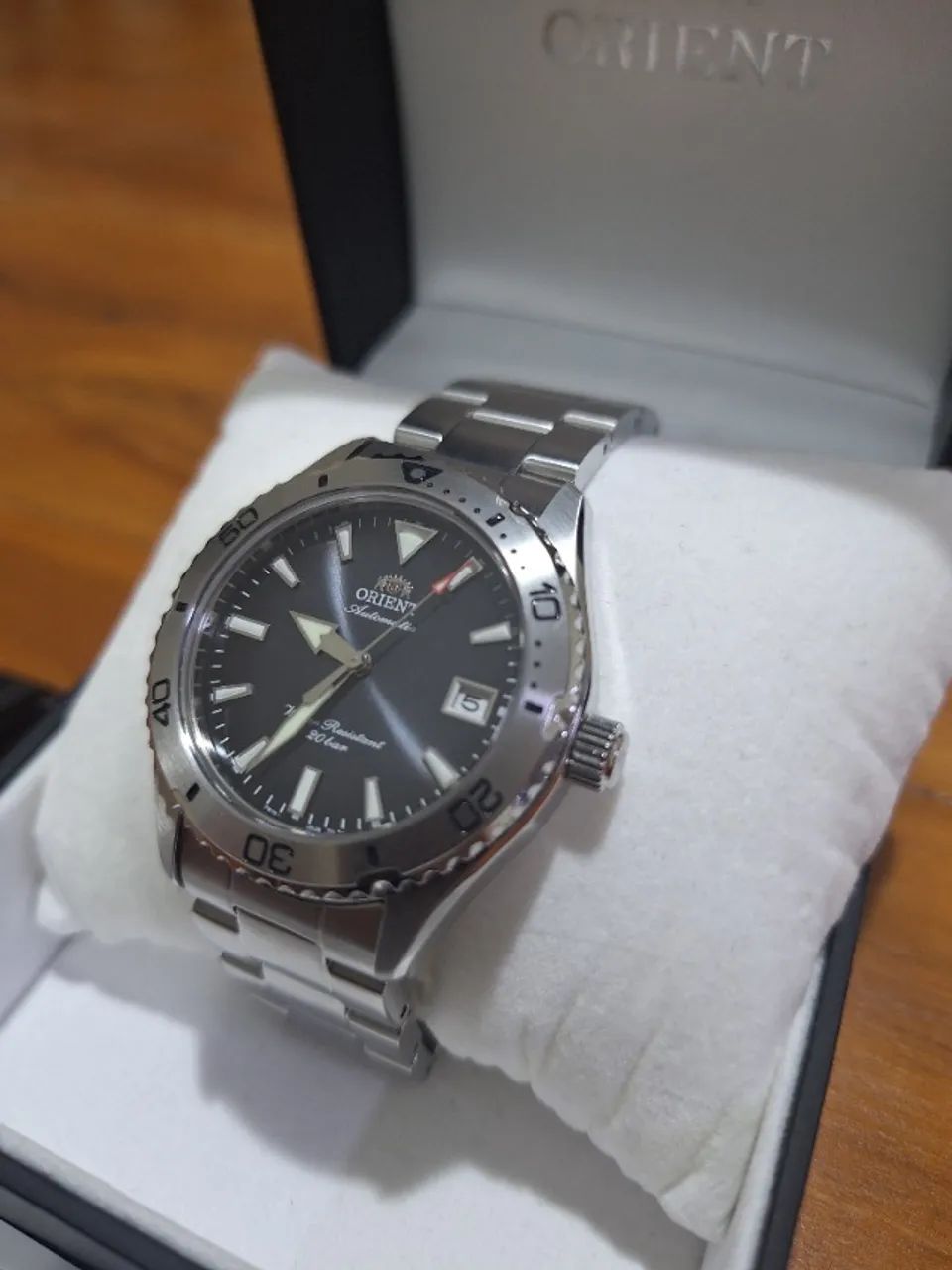 Relógio Orient Mako 40mm Automático Safira Novíssimo  - Foto 3