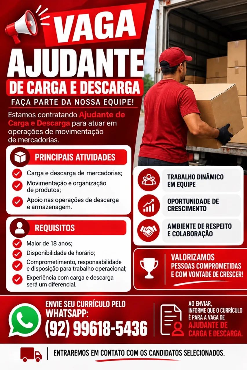 Mutirão de Emprego - Vaga de carga e descarga  - Foto 2
