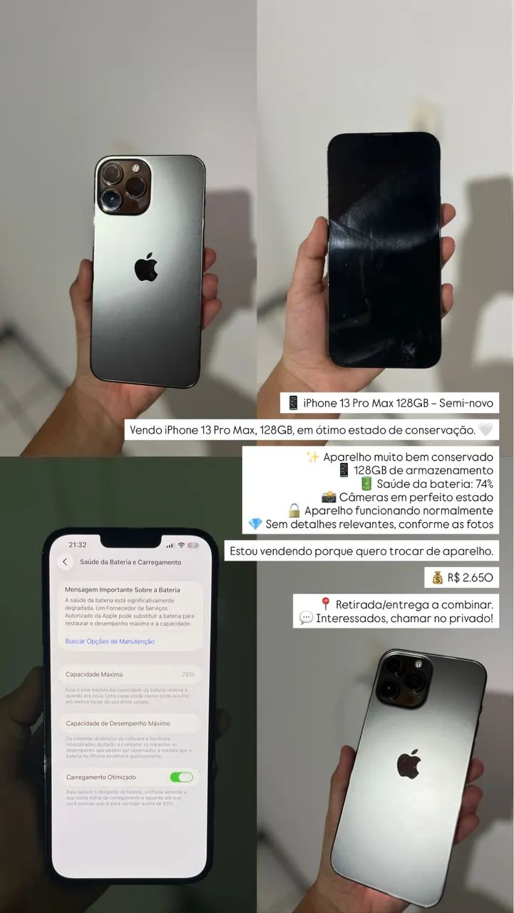 IPHONE 13 PEO MAX 128gb
