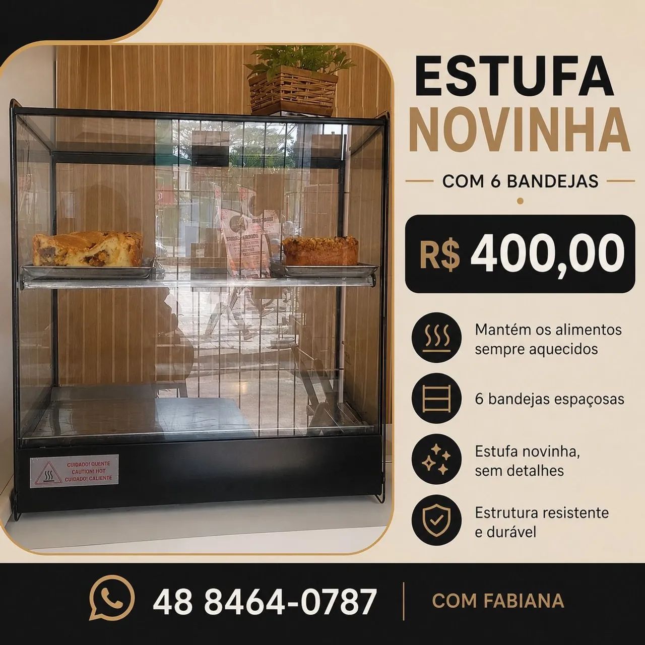 Estufa de salgados 