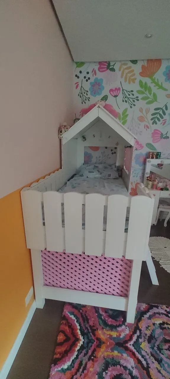 Cama de casinha com telhado, com espaço embaixo para cabaninha - Foto 2