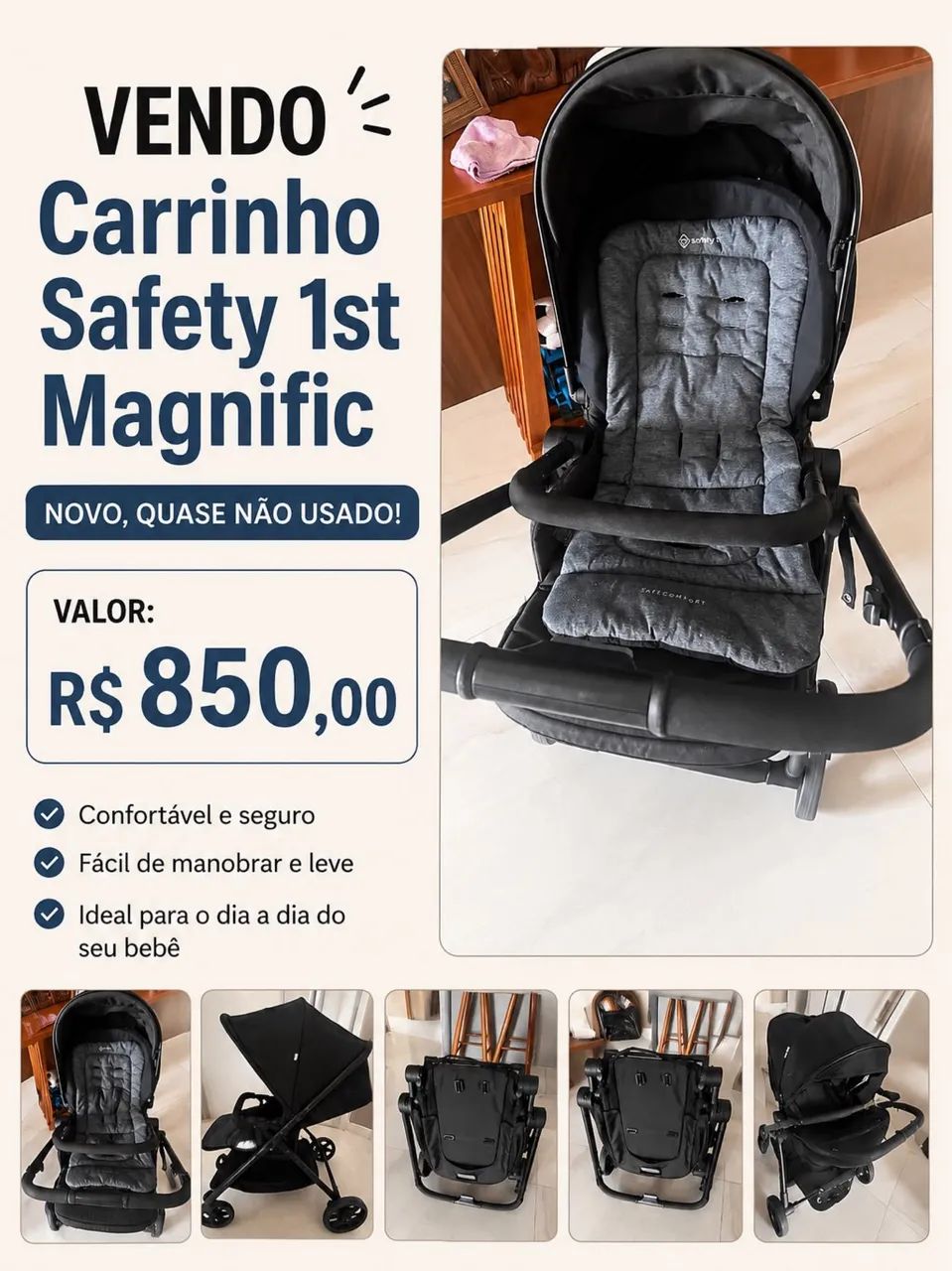 Carrinho bebê marca Safety 