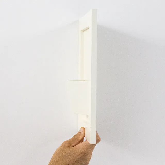 Par De Quadros Retangular Com Vasinho Mdf 12mm Branco 30,5cm - Foto 3