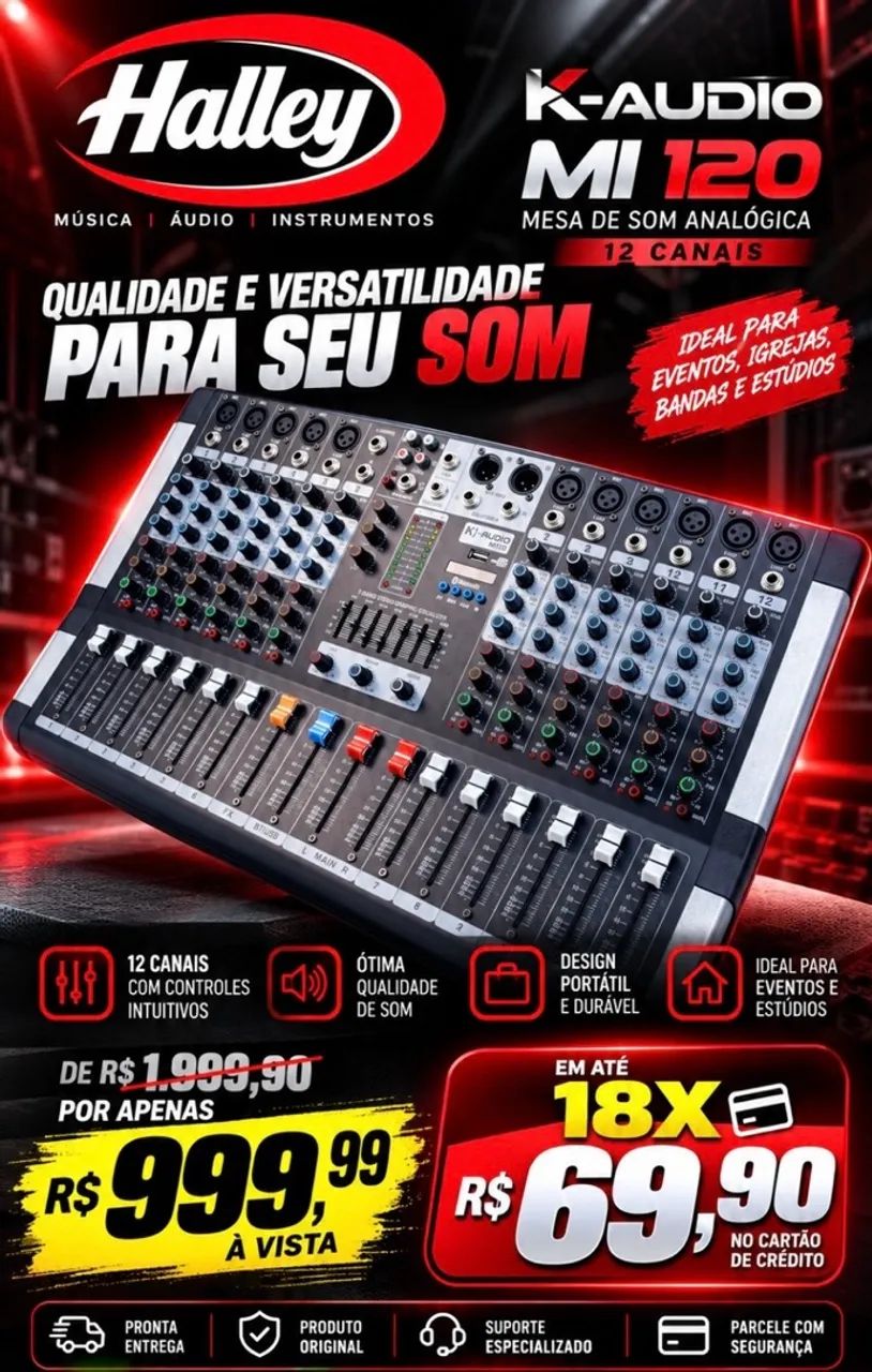 VENDO MESA DE SOM 12 CANAIS 