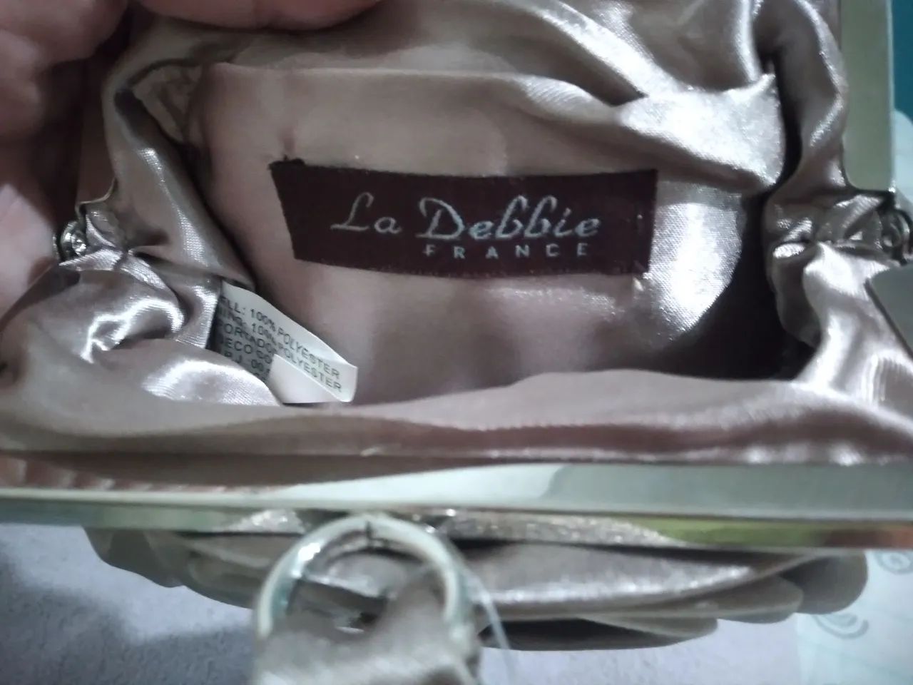 BOLSA DE FESTA CETIM PRATA - Foto 4