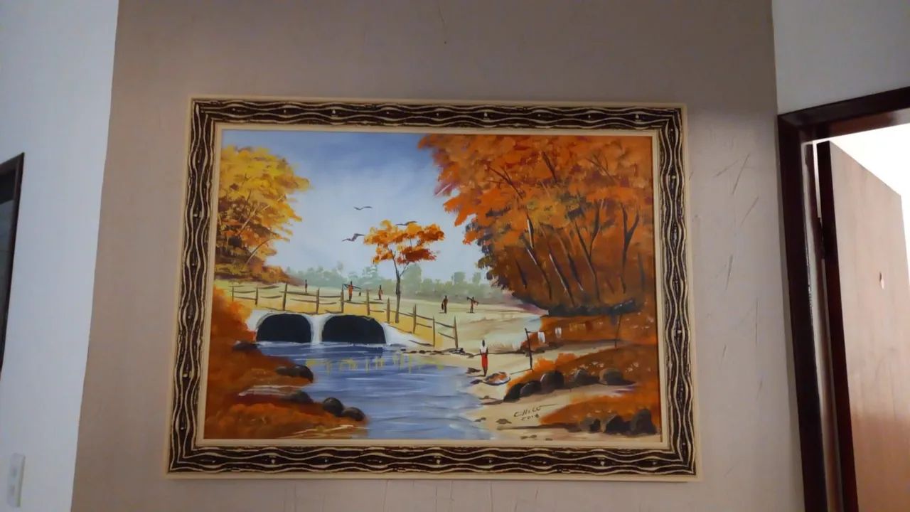 Quadro Decorativo Pinta à mão moldurado - Foto 2