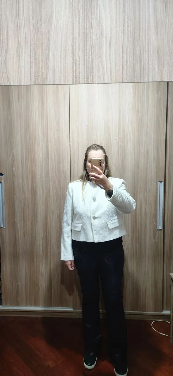 Casaco blazer branco zara gg - Foto 5