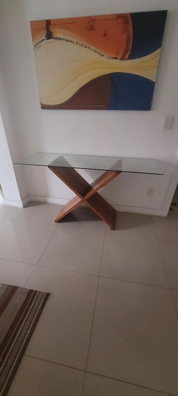 Mesa de jantar de vidro com 6 cadeiras e aparador - Foto 3