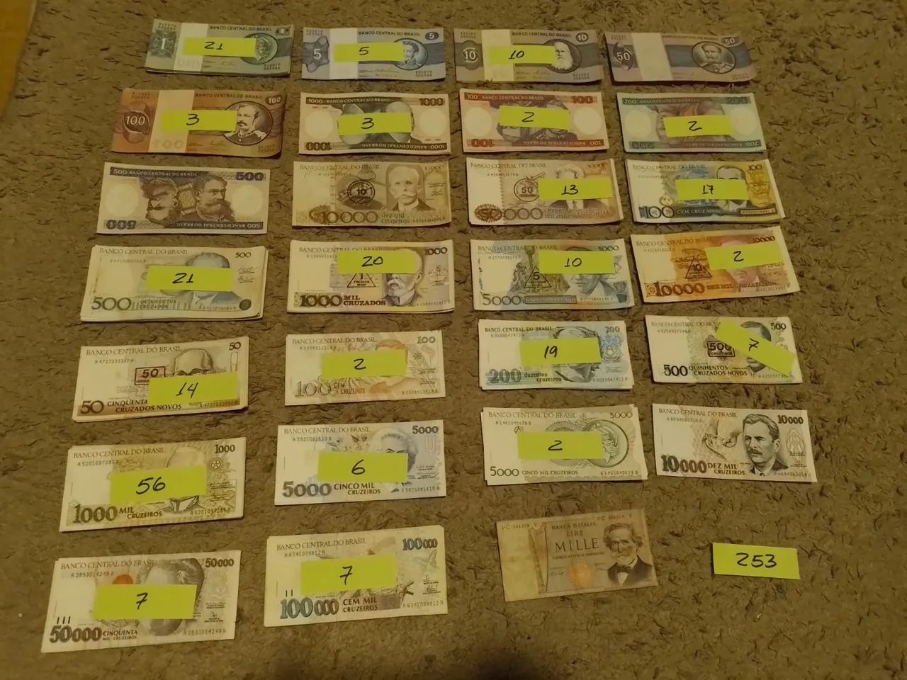 Cédulas de Papel Antigas Colecionador