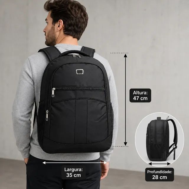 Bolsa preta grande nova lacrada entrega grátis