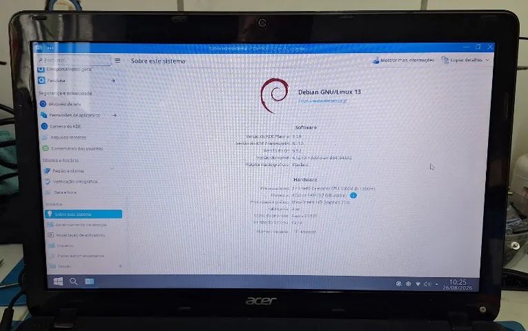 Notebook Acer E1-531 | Celeron 1000M | 4GB RAM | Debian 13 - Foto 3