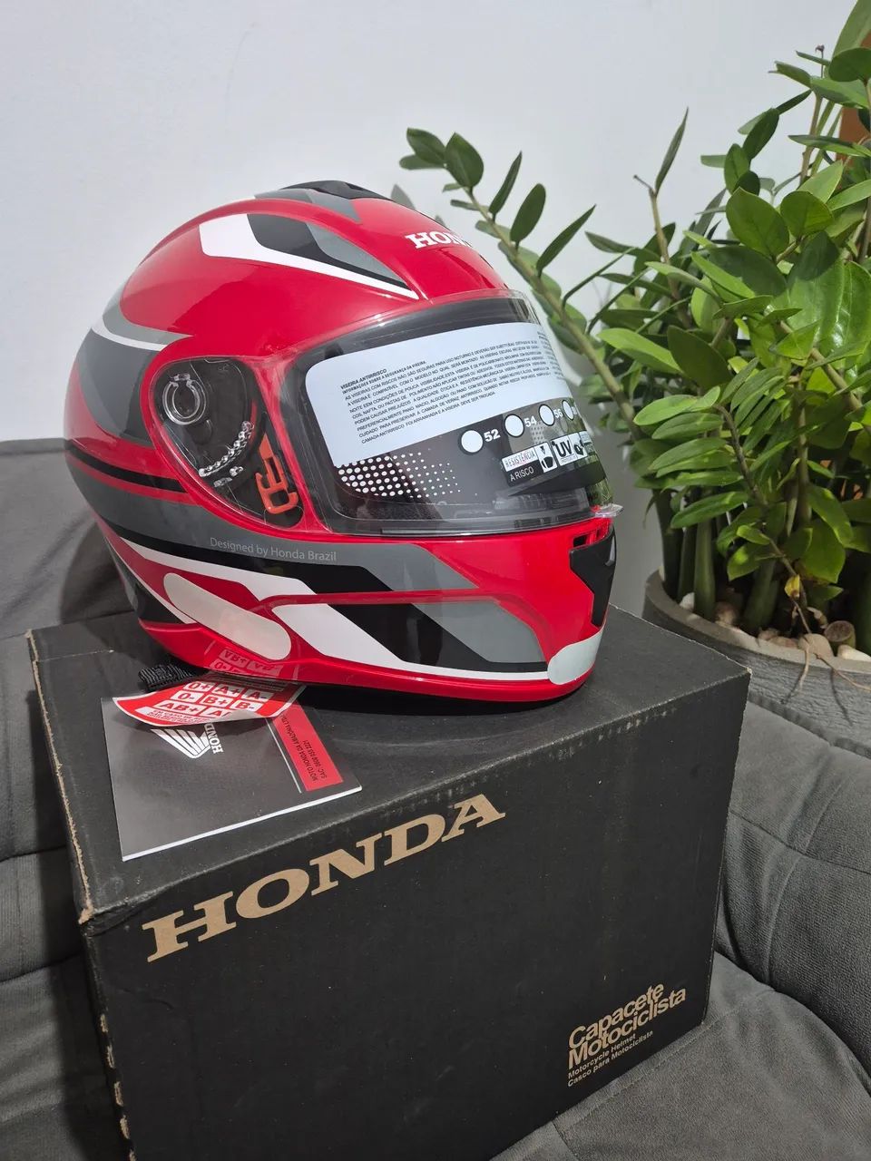 Capacete Honda Original Novo Nº 60 Vermelho