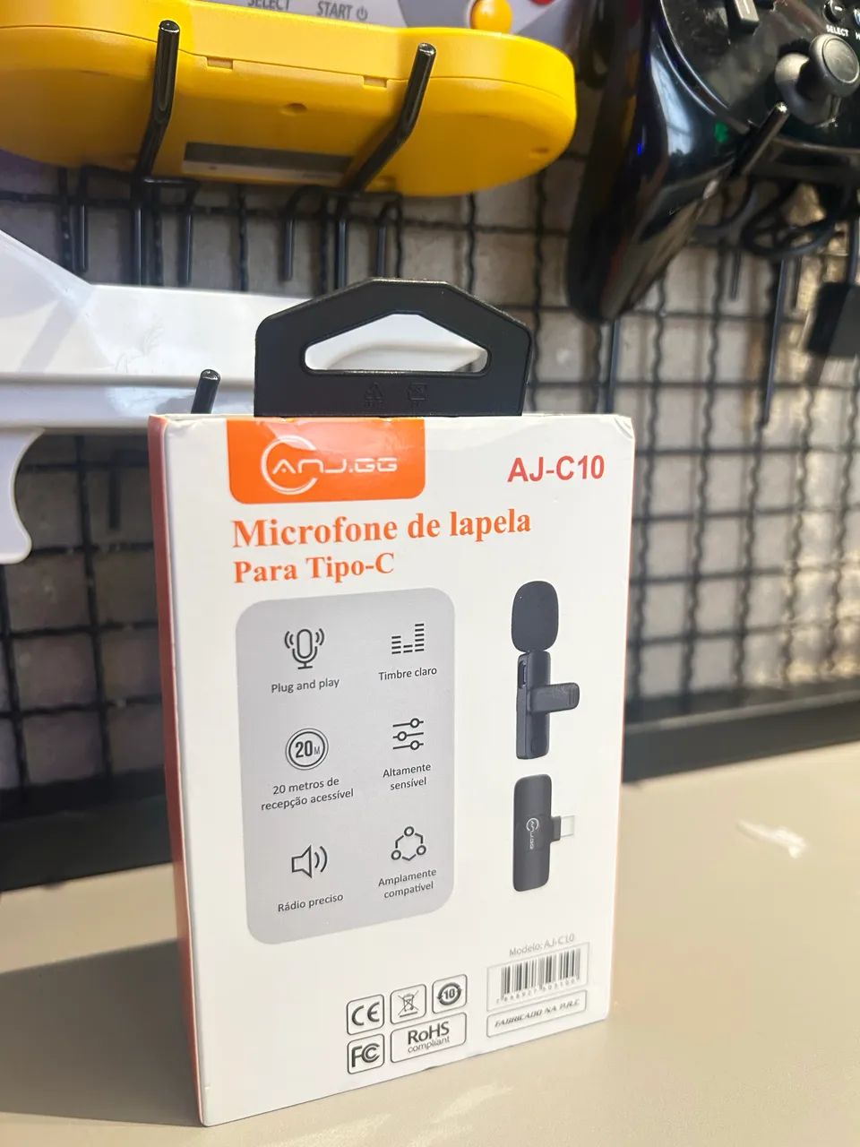 Microfone de Lapela Sem Fio Tipo-C AJ-C10 - Foto 2