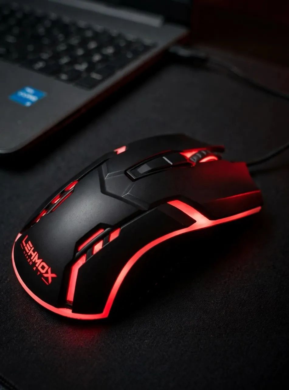 MOUSE GAMER LEHMOX HYPER G1 RGB 3 CORES - Troca de Cor Automática - Novo 