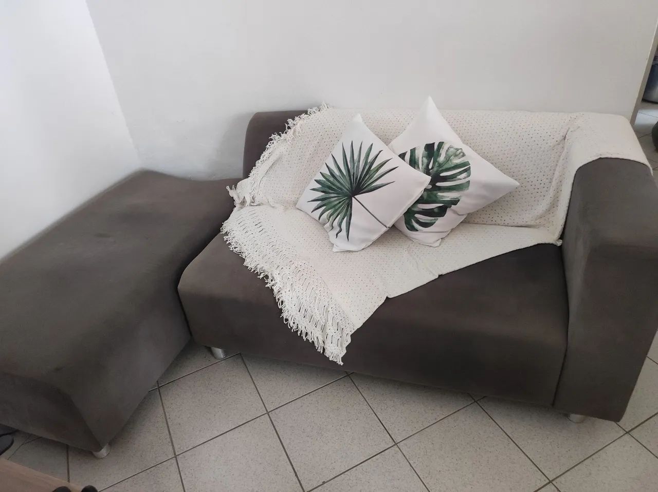 Sofá de Canto (cinza 3 peças) 