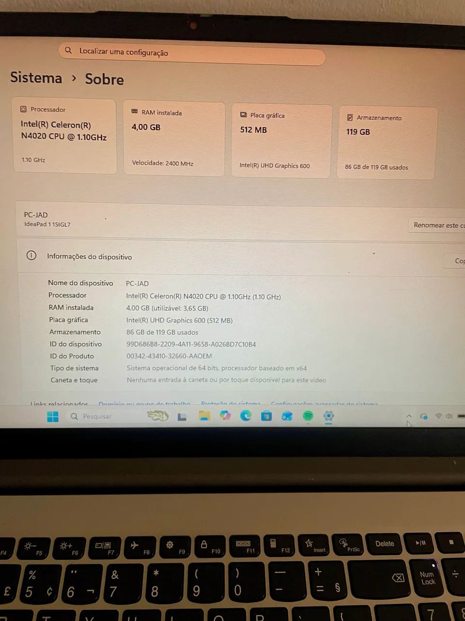 Notebook Lenovo Ideapad Intel Celeron  - Foto 4