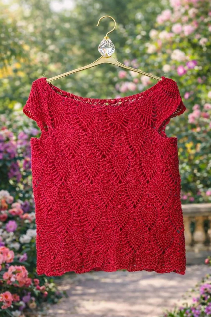 Blusa em crochê  nova 