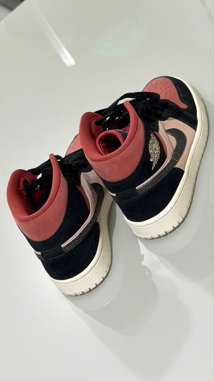 Air Jordan 1 Mid - Vermelho e Preto - Foto 2