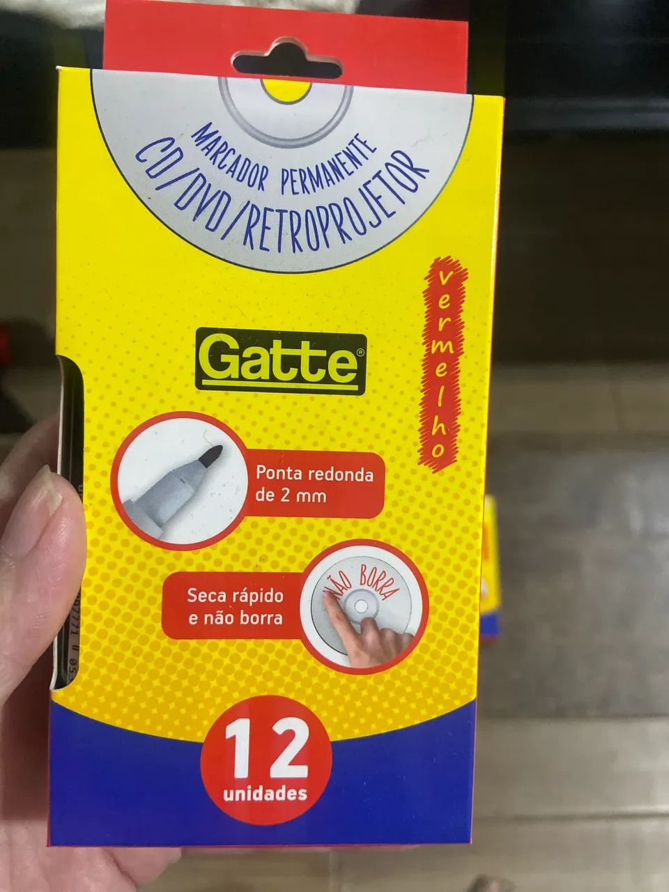 Marcador permanente vermelho retroprojetor caixa com 12