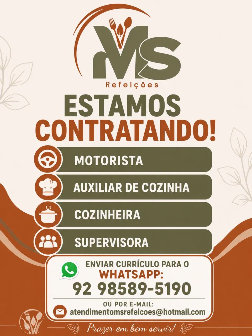 Oportunidade de emprego.