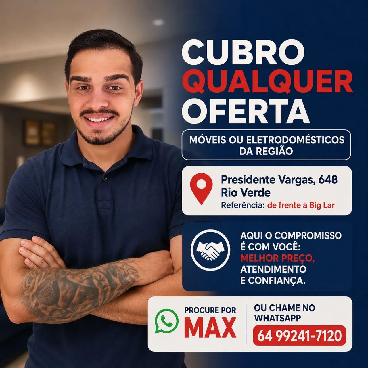 Cubro QUALQUER OFERTA MÓVEIS OU ELETRODOMÉSTICOS 