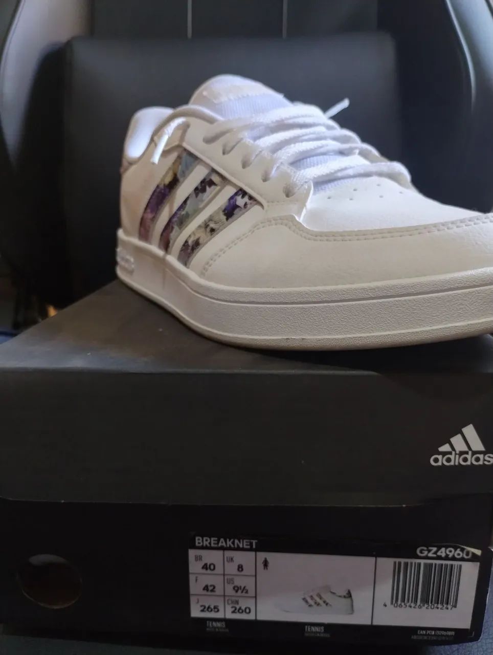 Tênis Adidas Breaknet Branco Floral  - Foto 3