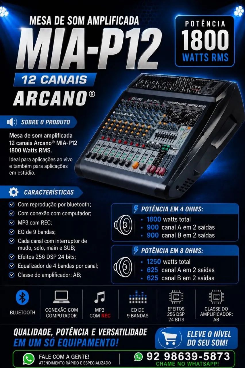 Mesa de som amplificada 