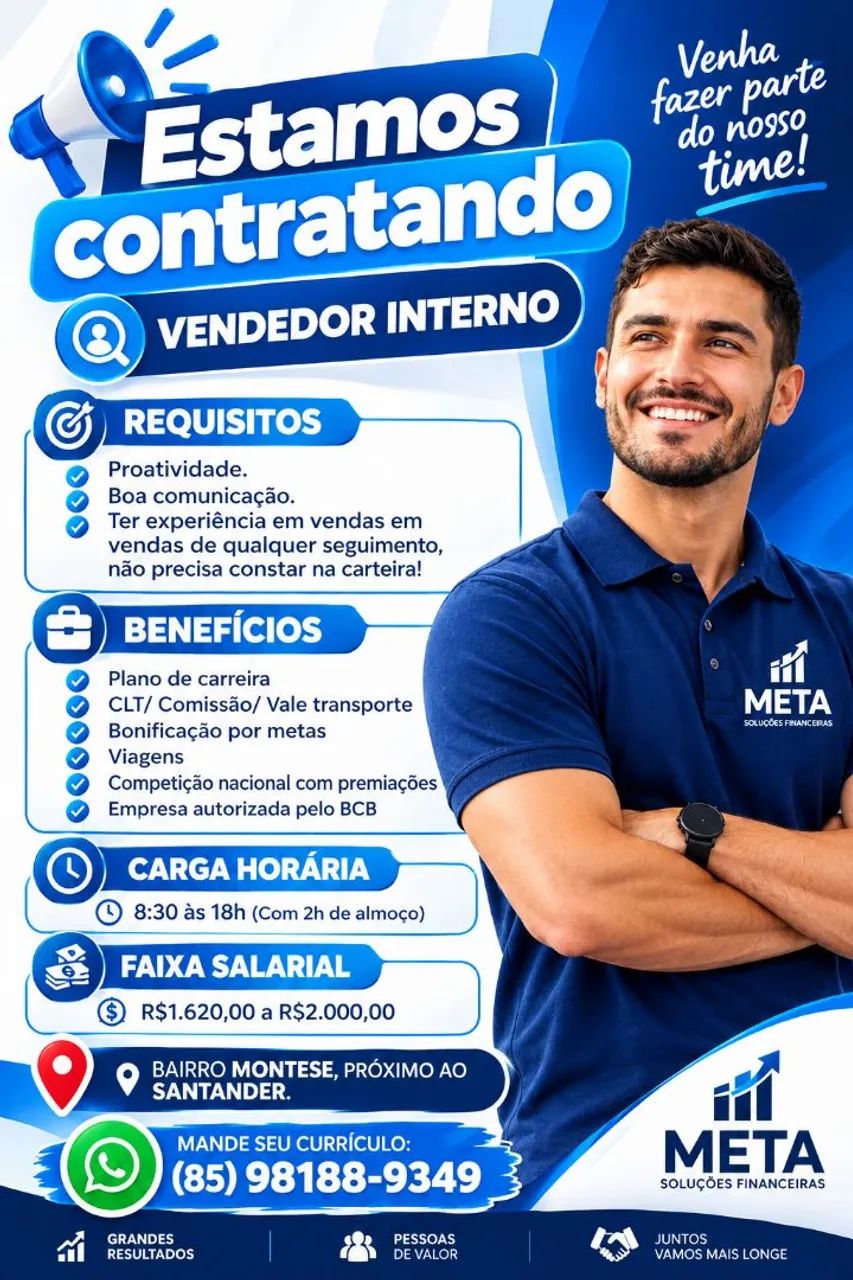 Vaga vendedor interno