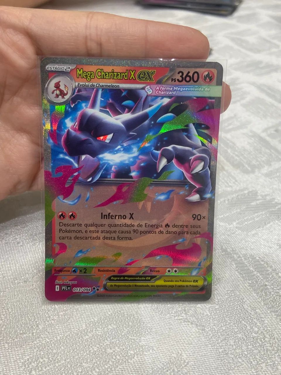 Carta Pokémon Mega Charizard X ex 013/094 Original Copag - Foto 2