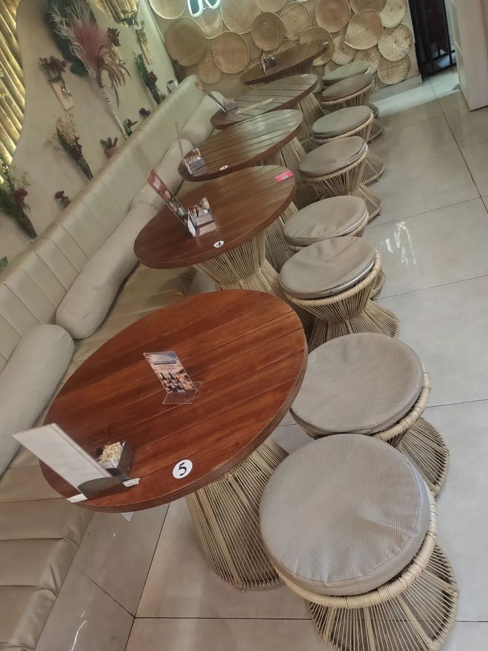 Conjunto Mesas para restaurante redonda  madeira - Foto 4