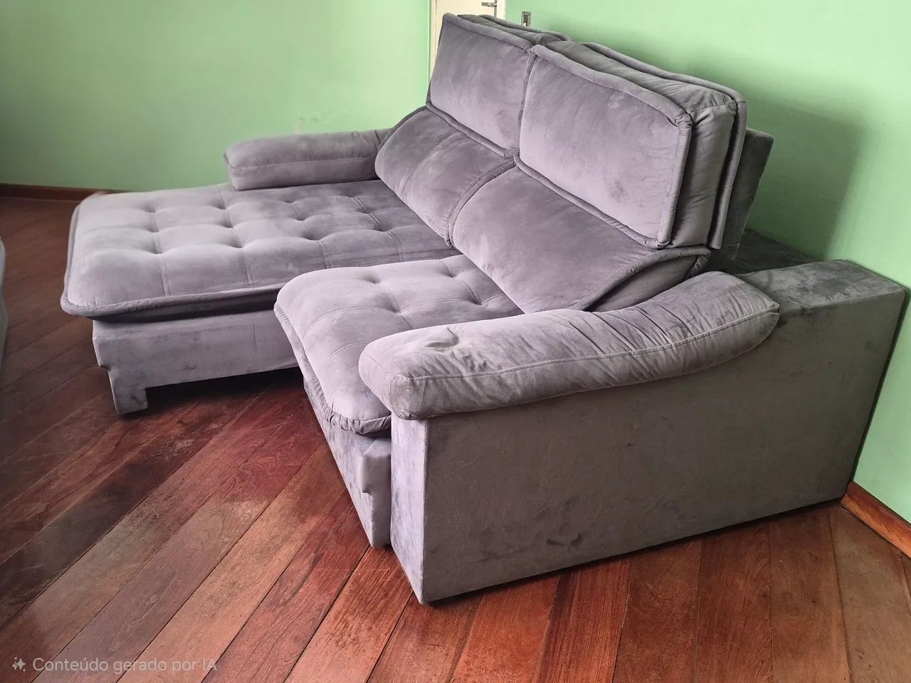 Sofá Suede Retrátil Seminovo  - Foto 3