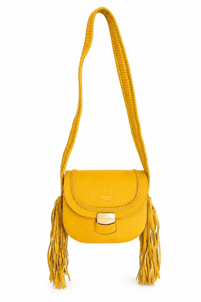Bolsa Carmim em Couro com Franjas - Foto 3