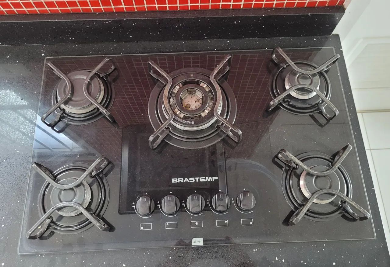 Cooktop Brastemp Ative 5 Bocas com Vidro Temperado Preto